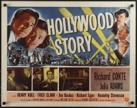 4w0372 HOLLYWOOD STORY 1/2sh 1951 William Castle, Richard Conte & Julie Adams, ultra rare!