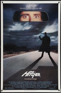 4w0852 HITCHER 1sh 1986 creepy hitchhiker Rutger Hauer, C. Thomas Howell, never pick-up a stranger!