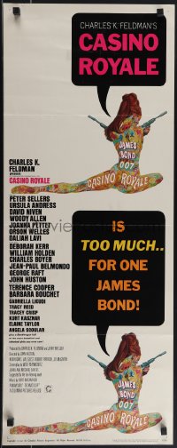 4w0155 CASINO ROYALE insert 1967 all-star James Bond spy spoof, sexy psychedelic art by Robert McGinnis!