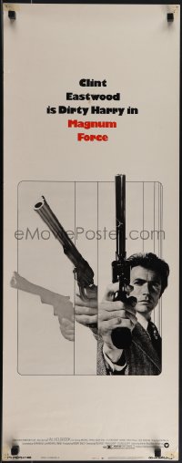 4w0189 MAGNUM FORCE insert 1973 action image of Clint Eastwood as Dirty Harry pointing his huge gun!