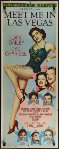 4w0192 MEET ME IN LAS VEGAS insert 1956 full-length showgirl Cyd Charisse in skimpy outfit!