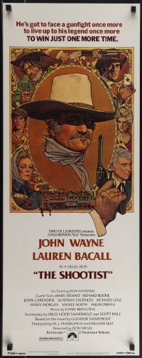 4w0215 SHOOTIST insert 1976 best Richard Amsel artwork of cowboy John Wayne & cast!