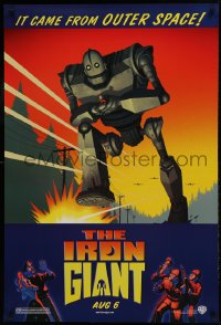 4w0866 IRON GIANT advance DS 1sh 1999 animated modern classic, cool cartoon robot artwork!