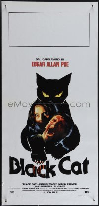 4w0109 BLACK CAT Italian locandina 1980 Lucio Fulci's Il Gatto Nero, cool feline horror art!