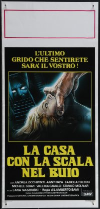 4w0110 BLADE IN THE DARK Italian locandina 1983 La Casa con la scala nel buio, horror art, rare!