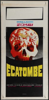 4w0118 CRAZIES Italian locandina R1980s George Romero, cool different horror artwork by Piovano!