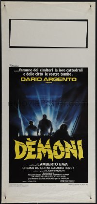 4w0120 DEMONS Italian locandina 1985 Dario Argento, Enzo Sciotti artwork of shadowy monster people!