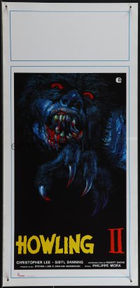 4w0127 HOWLING II Italian locandina 1989 cool and different Josh Kirby werewolf monster art!