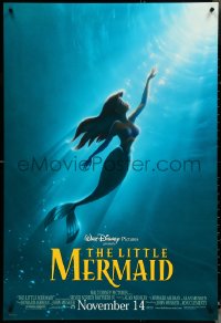 4w0892 LITTLE MERMAID advance DS 1sh R1997 Ariel swimming to the surface, Disney underwater cartoon!