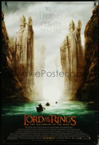 4w0893 LORD OF THE RINGS: THE FELLOWSHIP OF THE RING advance DS 1sh 2001 J.R.R. Tolkien, Argonath!