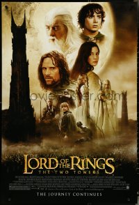4w0900 LORD OF THE RINGS: THE TWO TOWERS DS 1sh 2002 Peter Jackson epic, montage of cast!
