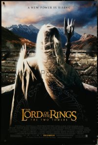 4w0901 LORD OF THE RINGS: THE TWO TOWERS advance DS 1sh 2002 Christopher Lee as Saruman!