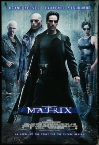 4w0913 MATRIX advance DS 1sh 1999 Keanu Reeves, Carrie-Anne Moss, Laurence Fishburne, Wachowskis!