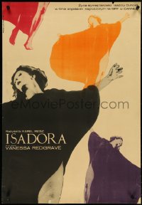 4w0709 LOVES OF ISADORA Polish 23x33 1970 different art of Vanessa Redgrave by Eryk Lipinski!