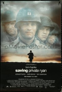 4w0964 SAVING PRIVATE RYAN DS 1sh 1998 Spielberg, cast image of Tom Hanks, Tom Sizemore, Damon & Burns!