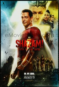 4w0972 SHAZAM FURY OF THE GODS teaser DS 1sh 2023 wacky Zachary Levi in the title role as Shazam!