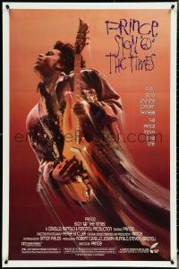 4w0975 SIGN 'O' THE TIMES 1sh 1987 rock and roll concert, great image of Prince w/guitar!