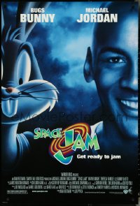 4w0984 SPACE JAM DS 1sh 1996 Michael Jordan & Bugs Bunny in outer space!