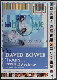 4w0253 DAVID BOWIE 20x29 Japanese music poster 1999 Hours, album images, younger holding older Bowie