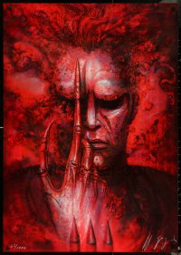 4w0493 H.R. GIGER signed #265/1000 26x37 art print 1980s creature used for Future Kill, red!