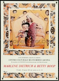 4w0524 MARLENE DIETRICH & BETTY BOOP 25x35 Swiss film festival poster 1985 Sergio Sarri art, rare!