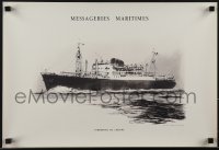 4w0236 MESSAGERIES MARITIMES Ferdinand de Lesseps 15x22 French special poster 1955 ship by Chapalet!