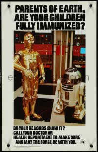 4w0320 STAR WARS HEALTH DEPARTMENT POSTER 14x22 special poster 1979 C3P0 & R2D2, do your records show it?
