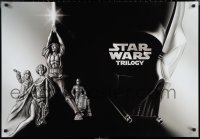 4w0533 STAR WARS TRILOGY 27x39 video poster 2004 George Lucas, art of Hamill, Fisher, Ford!