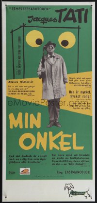 4w0259 MON ONCLE Swedish stolpe R1980s Jacques Tati as My Uncle, Mr. Hulot, ultra rare!
