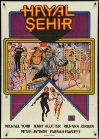 4w0529 LOGAN'S RUN Turkish 1980 art of Michael York & Jenny Agutter running away by Charles Moll!