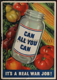 4w0325 CAN ALL YOU CAN IT'S A REAL WAR JOB 16x23 WWII war poster 1943 great art of vegetables!
