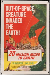 4x0010 20 MILLION MILES TO EARTH linen 1sh 1957 out-of-space creature invades the Earth, cool art!