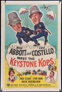 4x0005 ABBOTT & COSTELLO MEET THE KEYSTONE KOPS linen 1sh 1955 Bud & Lou in the movies' maddest days!