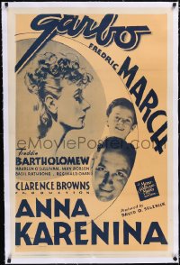 4x0044 ANNA KARENINA linen 1sh R1948 beautiful Greta Garbo, Fredric March, Freddie Bartholomew!