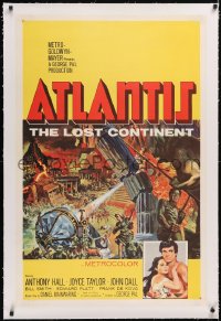 4x0050 ATLANTIS THE LOST CONTINENT linen 1sh 1961 George Pal sci-fi, cool art by Joseph Smith!