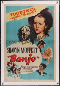 4x0059 BANJO linen 1sh 1947 adorable Sharyn Moffett & her beloved dog against the world!