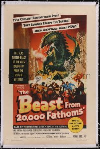 4x0067 BEAST FROM 20,000 FATHOMS linen 1sh 1953 Ray Bradbury, the sea's master-beast of the ages!