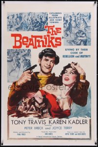 4x0074 BEATNIKS linen 1sh 1959 mutinous youth screaming their defiance, mocking the course of society!