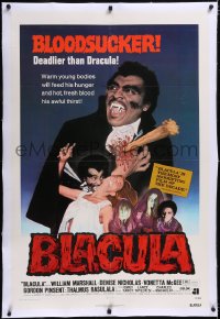 4x0104 BLACULA linen 1sh 1972 black vampire William Marshall is deadlier than Dracula, great image!