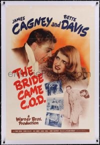 4x0123 BRIDE CAME C.O.D. linen 1sh 1941 close up of James Cagney arguing with pretty Bette Davis!