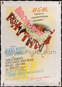 4x0126 BROADWAY RHYTHM linen style C 1sh 1944 art of top performers by Al Hirschfeld, Lena Horne!