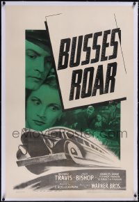 4x0131 BUSSES ROAR linen 1sh 1942 precursor to Speed with runaway bus filled with dynamite, rare!