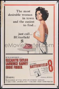 4x0132 BUTTERFIELD 8 linen 1sh 1960 call girl Elizabeth Taylor is most desirable & easiest to find!