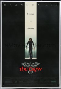 4x0184 CROW linen 1sh 1994 Brandon Lee's final movie, believe in angels, cool image!