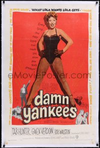 4x0195 DAMN YANKEES linen 1sh 1958 sexy full-length barely-dressed Gwen Verdon, baseball & Broadway!