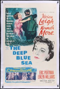 4x0210 DEEP BLUE SEA linen 1sh 1955 married Vivien Leigh trapped by the Devil of Infidelity!