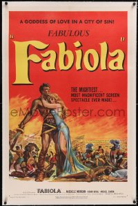 4x0249 FABIOLA linen 1sh 1951 sexy Michele Morgan is the Goddess of Love in a city of sin, cool art!