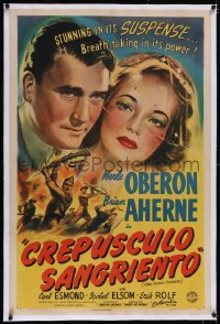 4x0261 FIRST COMES COURAGE linen Spanish/US 1sh 1943 Merle Oberon, Brian Aherne, Dorothy Arzner!