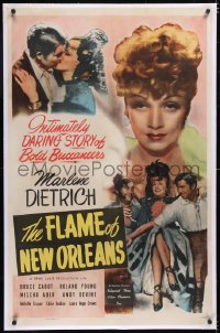 4x0265 FLAME OF NEW ORLEANS linen 1sh R1948 Marlene Dietrich, Cabot, Rene Clair, different & rare!