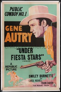 4x0290 GENE AUTRY linen stock 1sh 1938 great art of singing Public Cowboy No. 1, Under Fiesta Stars!